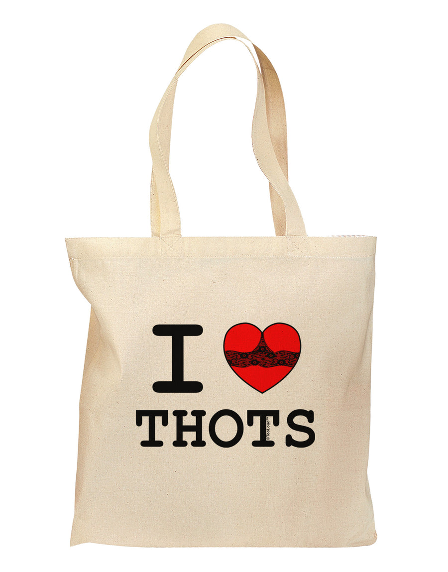 I Love Heart THOTS Grocery Tote Bag-Grocery Tote-TooLoud-Natural-Medium-Davson Sales