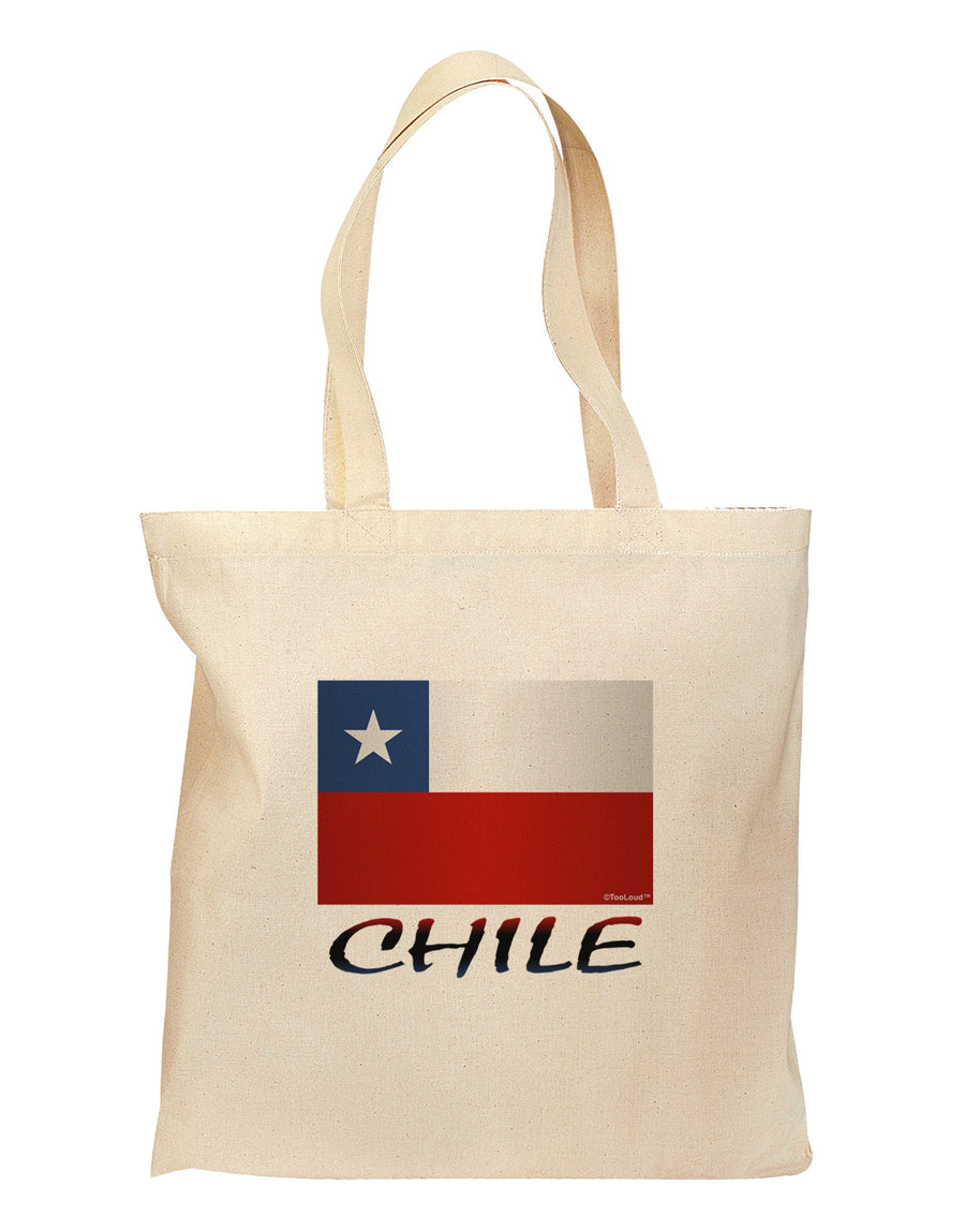 Chile Flag Grocery Tote Bag-Grocery Tote-TooLoud-Natural-Medium-Davson Sales