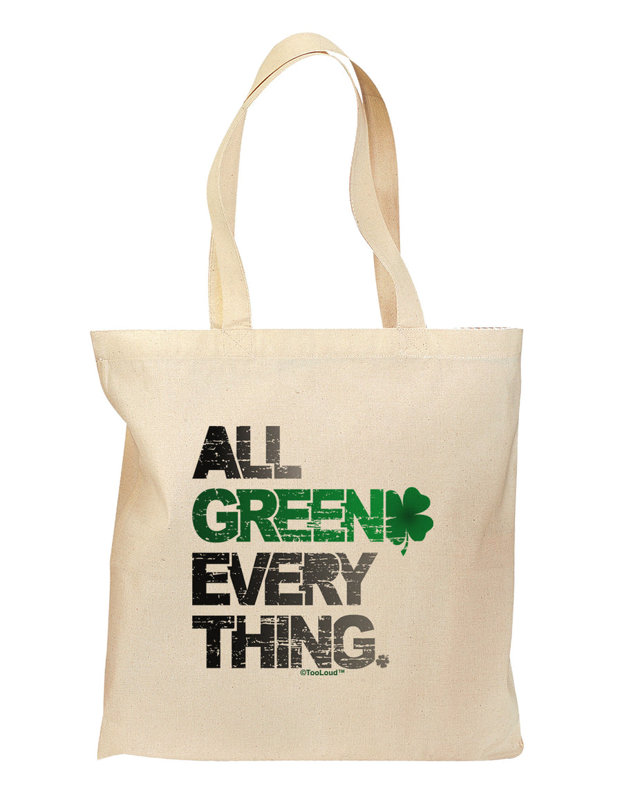 All Green Everything Distressed Grocery Tote Bag-Grocery Tote-TooLoud-Natural-Medium-Davson Sales