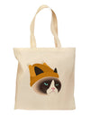 Disgruntled Cat Wearing Turkey Hat Grocery Tote Bag by TooLoud-Grocery Tote-TooLoud-Natural-Medium-Davson Sales