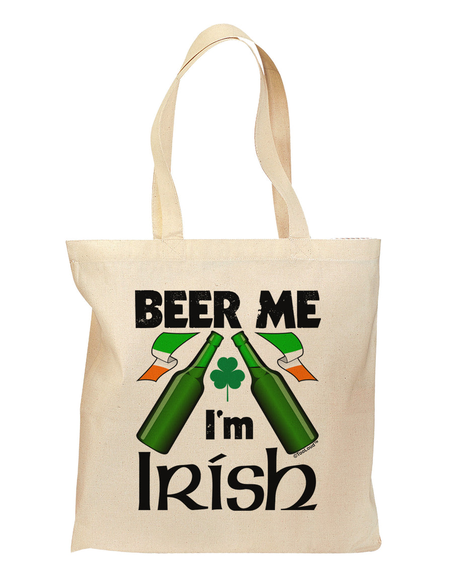 Beer Me I'm Irish Grocery Tote Bag-Grocery Tote-TooLoud-Natural-Medium-Davson Sales