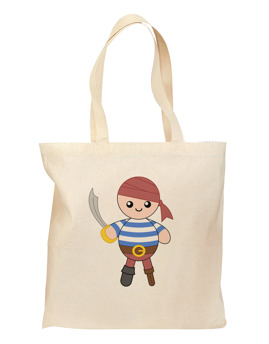 Petey the Pirate - Halloween Grocery Tote Bag-Grocery Tote-TooLoud-Natural-Medium-Davson Sales