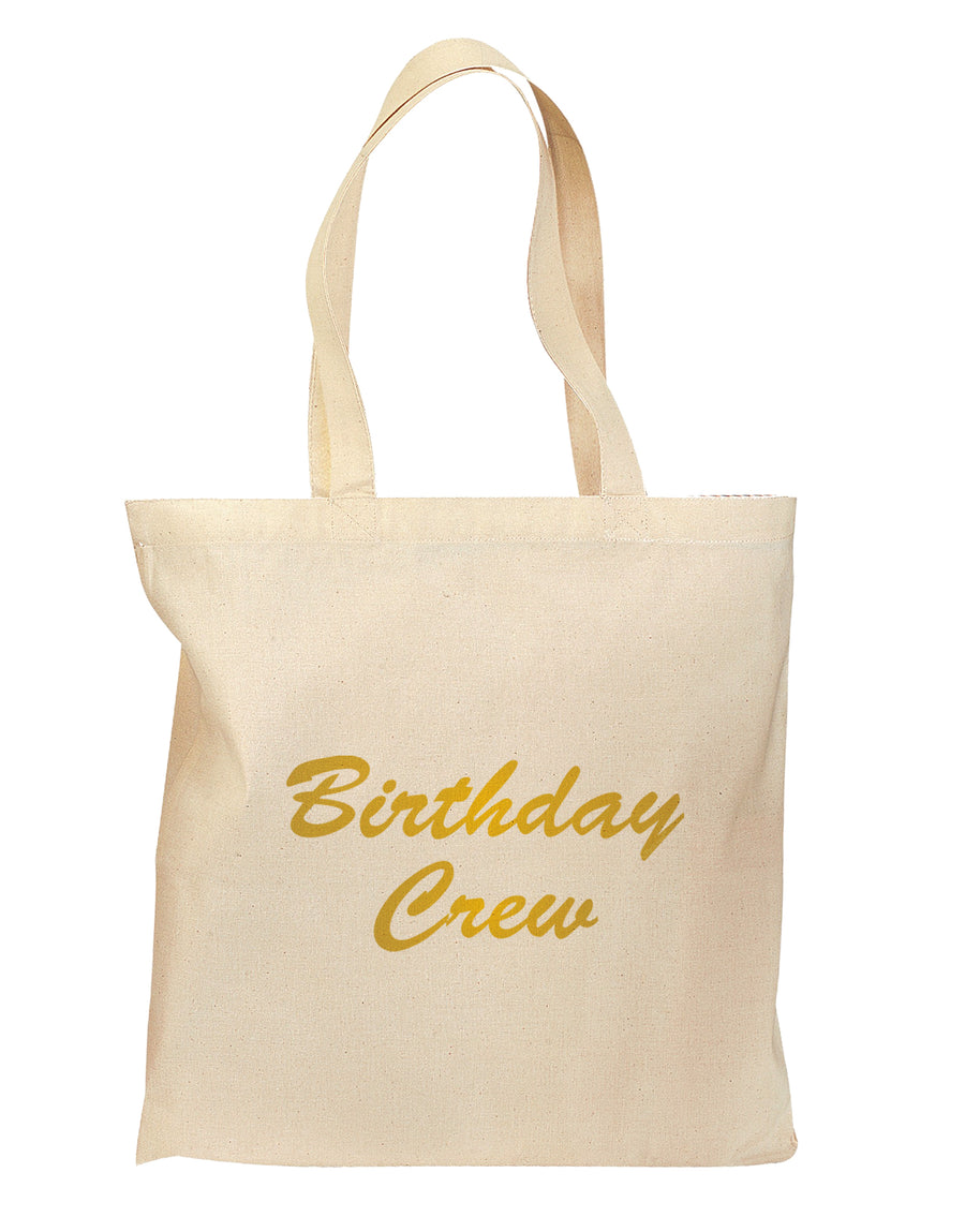 Birthday Crew Text Grocery Tote Bag - Natural by TooLoud-Grocery Tote-TooLoud-Natural-Medium-Davson Sales