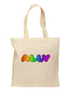 LGBT Ally Rainbow Text Grocery Tote Bag by TooLoud-Grocery Tote-TooLoud-Natural-Medium-Davson Sales