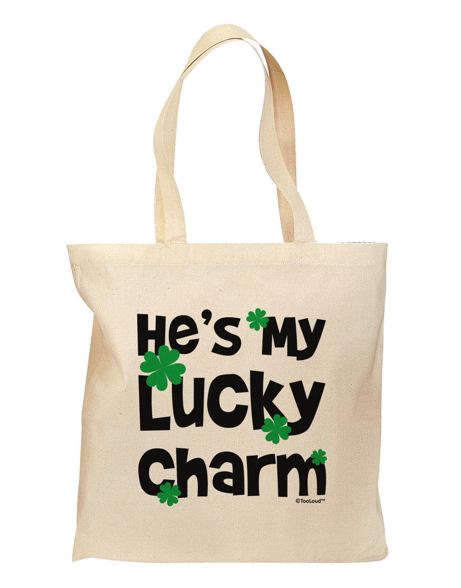 He's My Lucky Charm - Matching Couples Design Grocery Tote Bag by TooLoud-Grocery Tote-TooLoud-Natural-Medium-Davson Sales