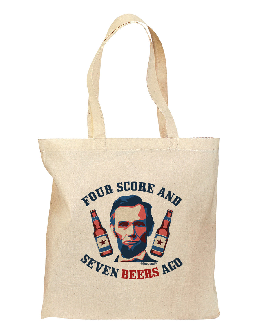 Seven Beers Ago - Lincoln Grocery Tote Bag-Grocery Tote-TooLoud-Natural-Medium-Davson Sales