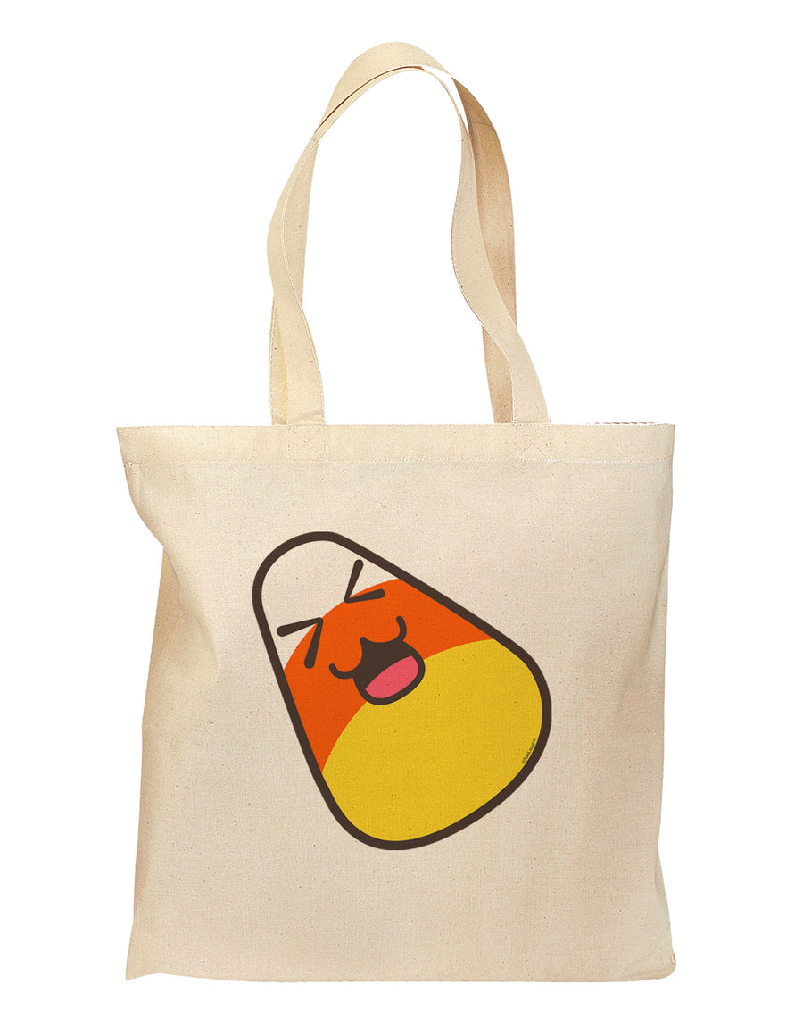 Cute Father Candy Corn Family Halloween Grocery Tote Bag-Grocery Tote-TooLoud-Natural-Medium-Davson Sales