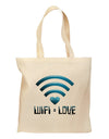 TooLoud Wifi Equals Love Grocery Tote Bag-Grocery Tote-TooLoud-Natural-Medium-Davson Sales