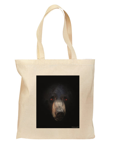 Scary Black Bear Grocery Tote Bag - Natural-Grocery Tote-TooLoud-Natural-Medium-Davson Sales