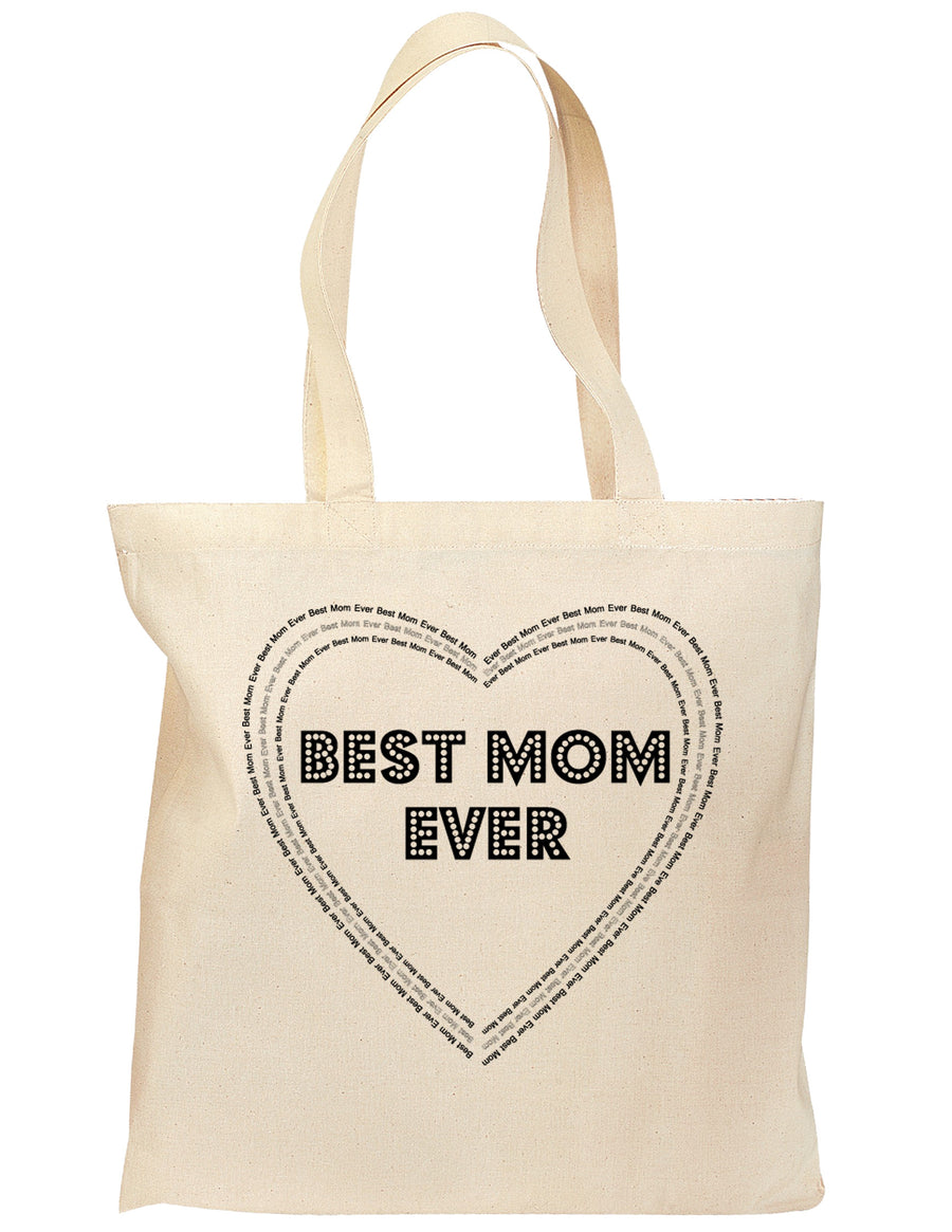 Best Mom Ever Heart Text Grocery Tote Bag-Grocery Tote-TooLoud-Natural-Medium-Davson Sales