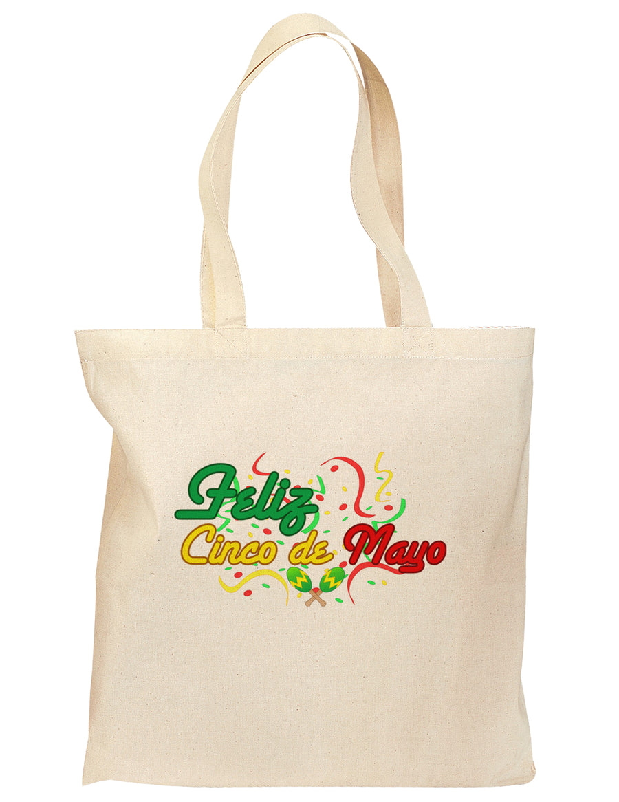 Feliz Cinco De Mayo Grocery Tote Bag-Grocery Tote-TooLoud-Natural-Medium-Davson Sales