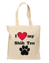 I Heart My Shih Tzu Grocery Tote Bag - Natural by TooLoud-Grocery Tote-TooLoud-Natural-Medium-Davson Sales
