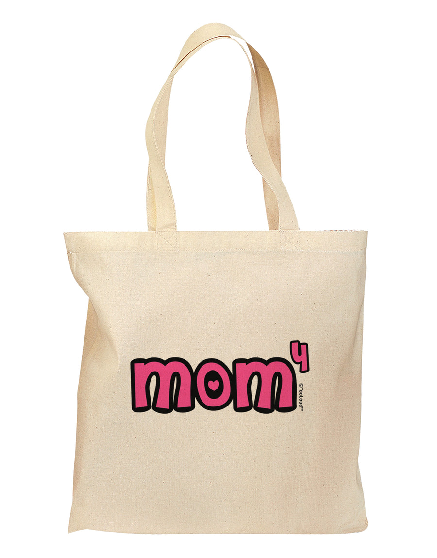 Mom to the Fourth Power - Cute Mom of 4 Design Grocery Tote Bag by TooLoud-Grocery Tote-TooLoud-Natural-Medium-Davson Sales