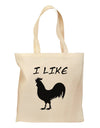 I Like Rooster Silhouette - Funny Grocery Tote Bag by TooLoud-Grocery Tote-TooLoud-Natural-Medium-Davson Sales