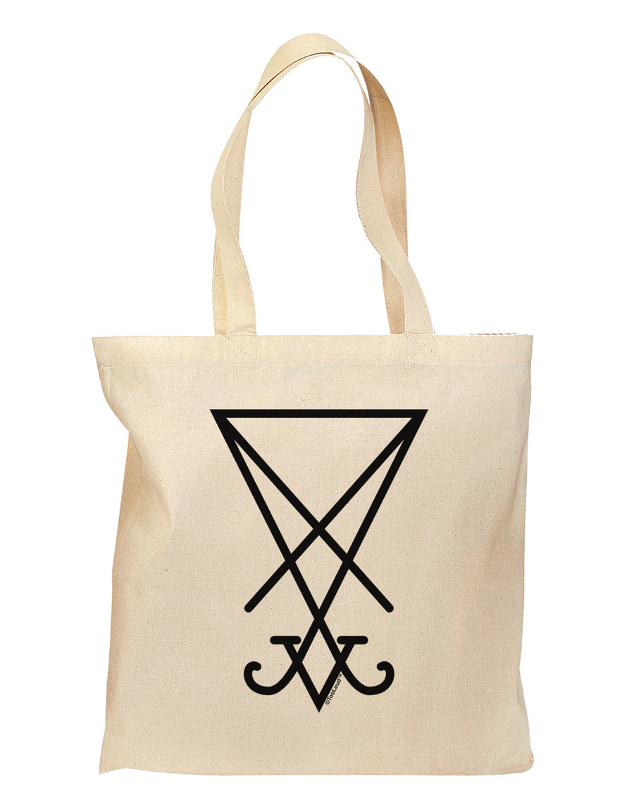 Sigil of Lucifer - Seal of Satan Grocery Tote Bag-Grocery Tote-TooLoud-Natural-Medium-Davson Sales