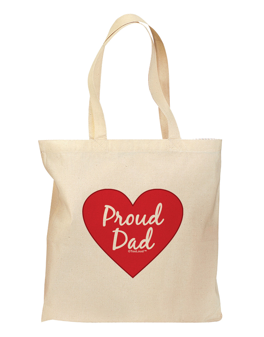 Proud Dad Heart Grocery Tote Bag by TooLoud-Grocery Tote-TooLoud-Natural-Medium-Davson Sales