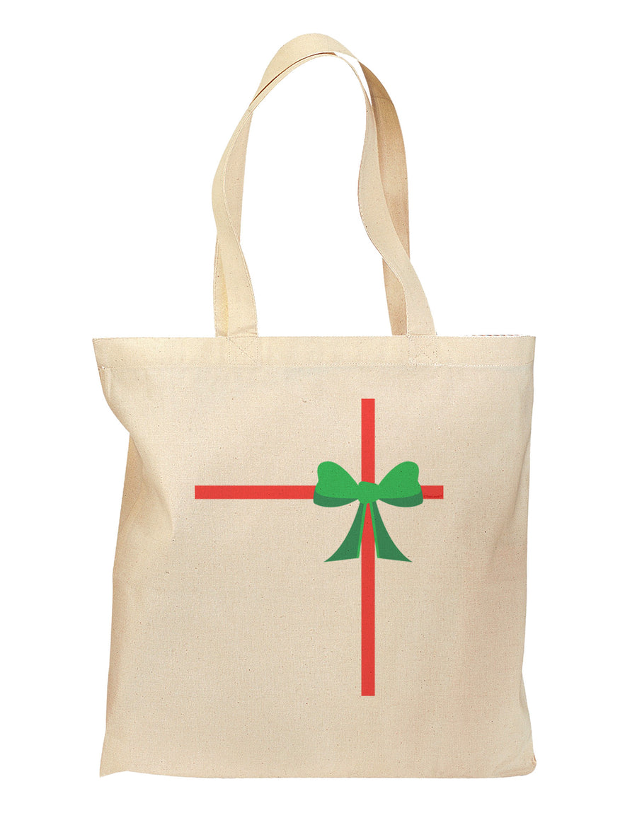 Christmas Present Gift Grocery Tote Bag-Grocery Tote-TooLoud-Natural-Medium-Davson Sales