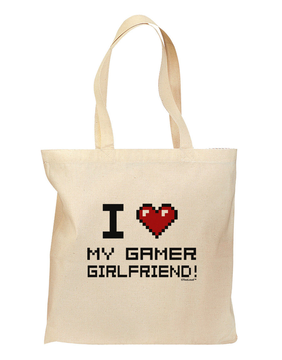 I Heart My Gamer Girlfriend Grocery Tote Bag-Grocery Tote-TooLoud-Natural-Medium-Davson Sales