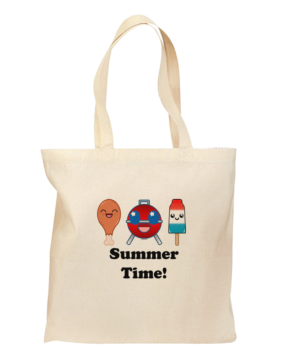 Summer Time Grocery Tote Bag-Grocery Tote-TooLoud-Natural-Medium-Davson Sales