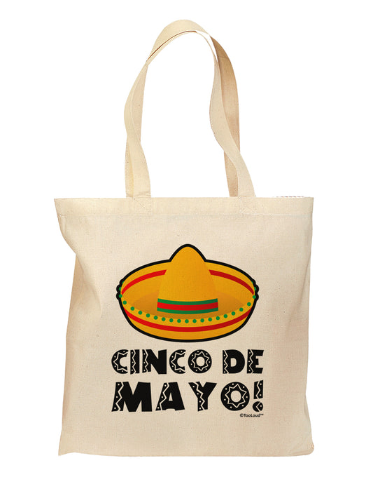 Sombrero Design - Cinco de Mayo Grocery Tote Bag by TooLoud-Grocery Tote-TooLoud-Natural-Medium-Davson Sales