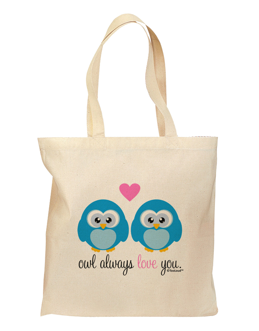 Owl Always Love You - Blue Owls Grocery Tote Bag by TooLoud-Grocery Tote-TooLoud-Natural-Medium-Davson Sales