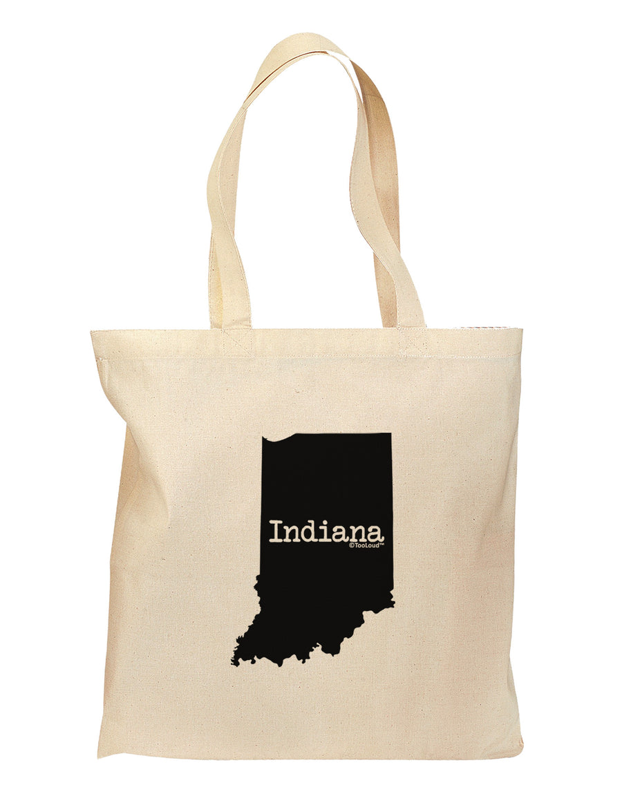 Indiana - United States Shape Grocery Tote Bag-Grocery Tote-TooLoud-Natural-Medium-Davson Sales