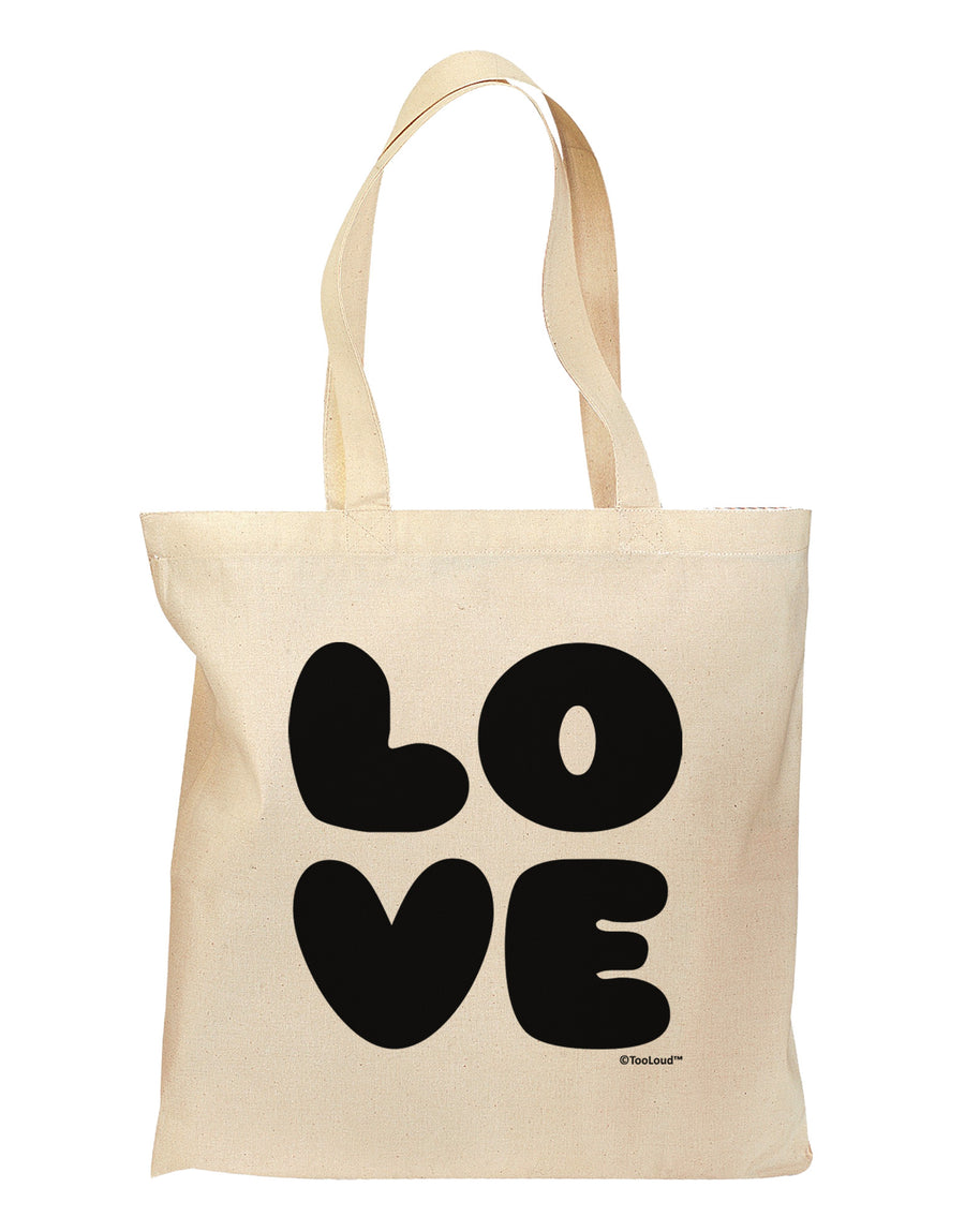 LOVE Text Grocery Tote Bag by TooLoud-Grocery Tote-TooLoud-Natural-Medium-Davson Sales