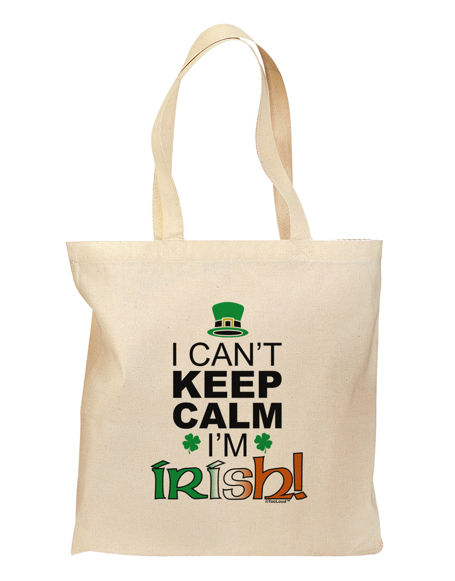 I Can't Keep Calm I'm Irish Grocery Tote Bag-Grocery Tote-TooLoud-Natural-Medium-Davson Sales