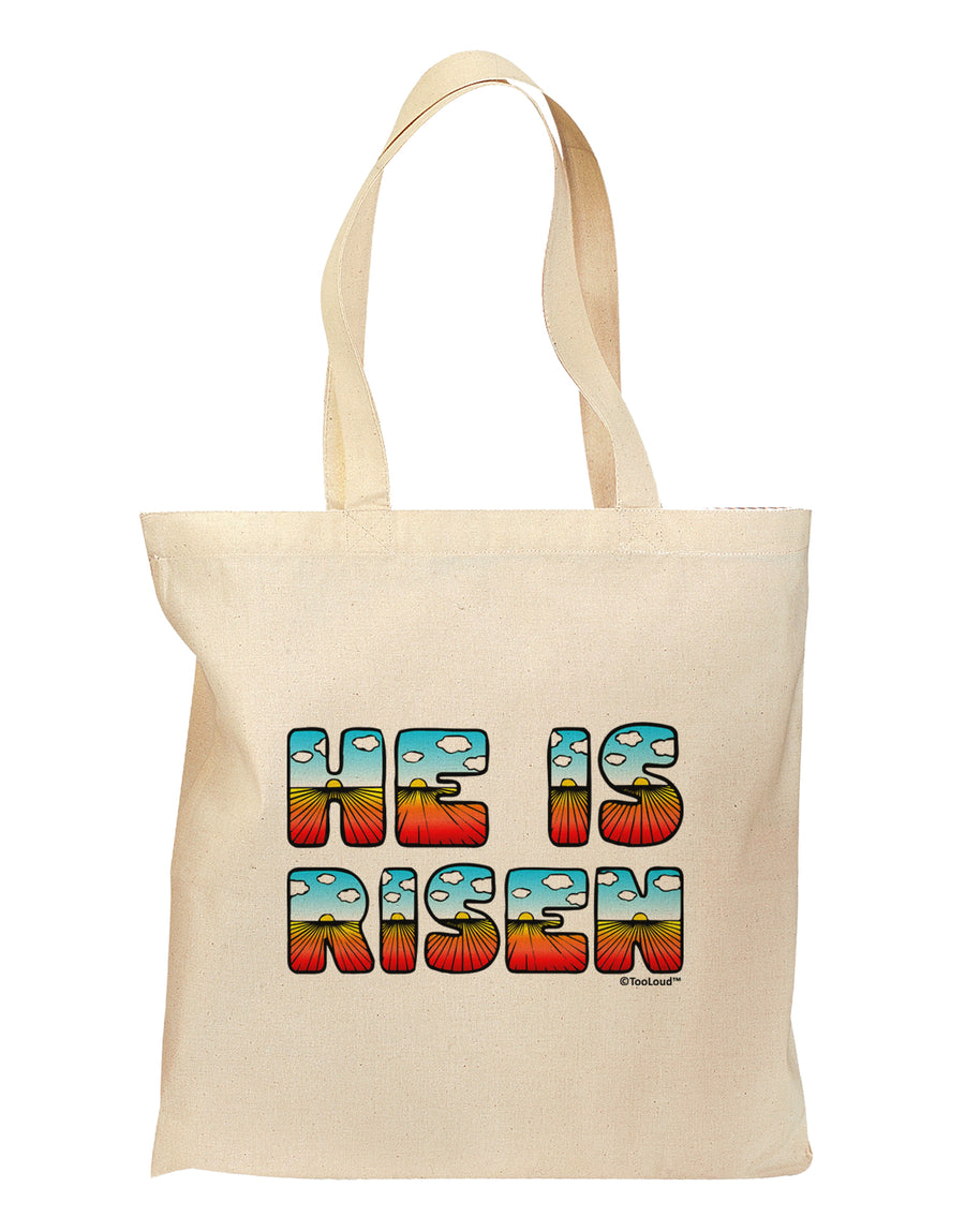 He Is Risen - Easter - Sunrise Letters Grocery Tote Bag by TooLoud-Grocery Tote-TooLoud-Natural-Medium-Davson Sales