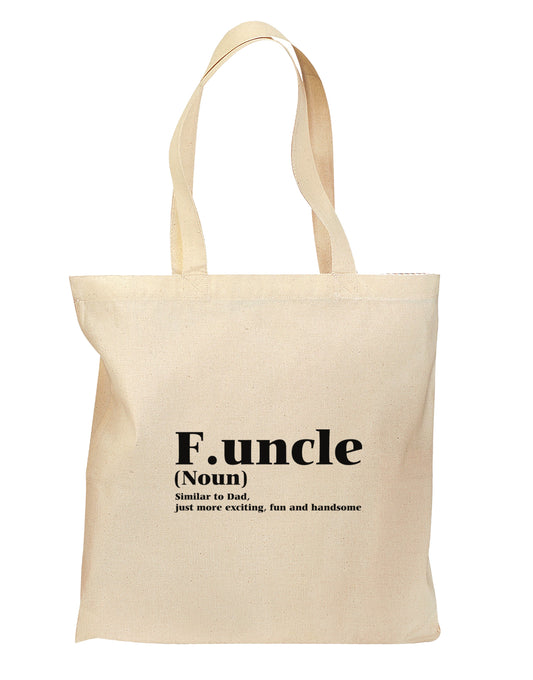 Funcle - Fun Uncle Grocery Tote Bag - Natural by TooLoud-TooLoud-Natural-medium-Davson Sales