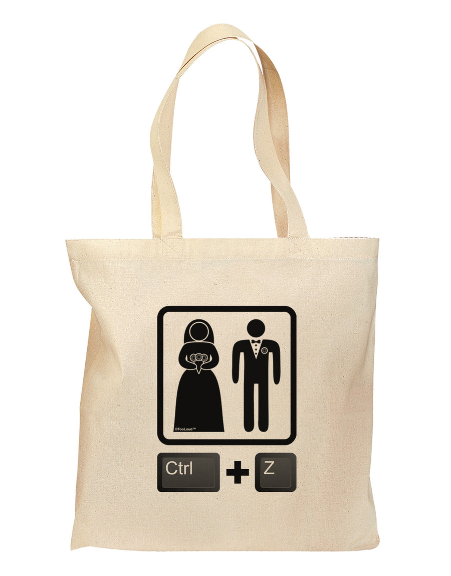 Ctrl Z - Marriage Grocery Tote Bag-Grocery Tote-TooLoud-Natural-Medium-Davson Sales