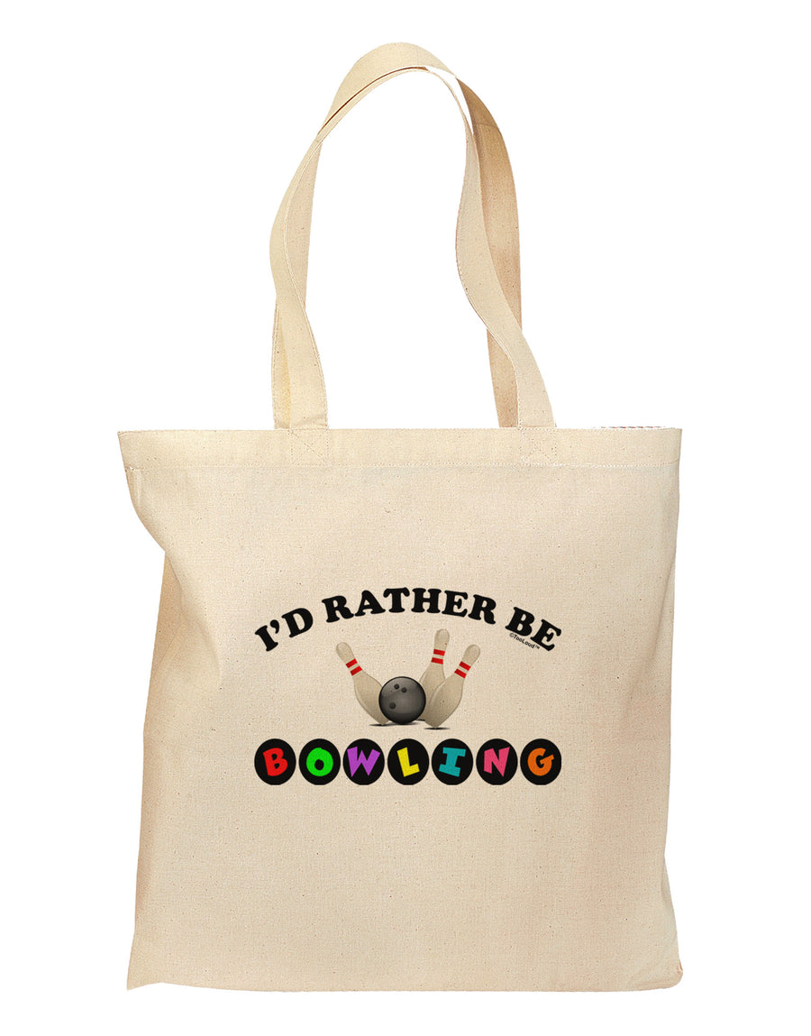 I'd Rather Be Bowling Grocery Tote Bag-Grocery Tote-TooLoud-Natural-Medium-Davson Sales