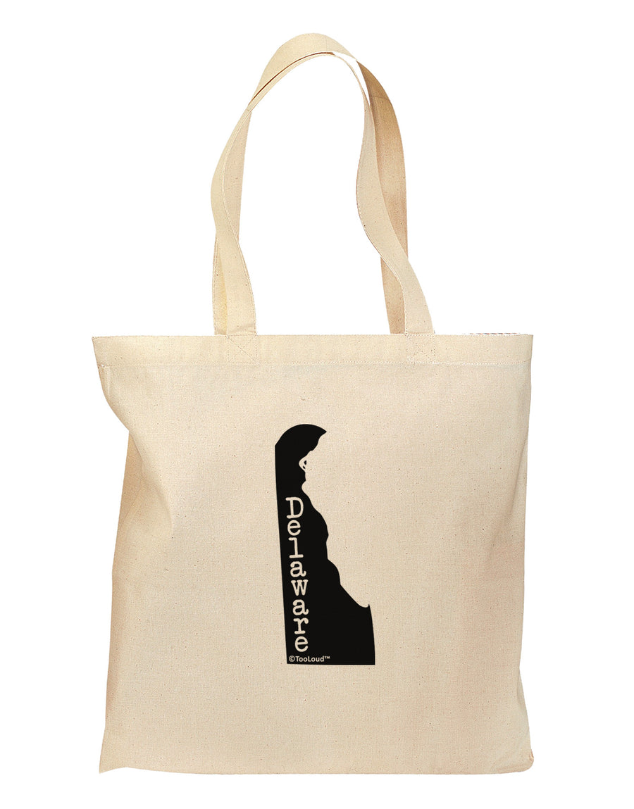 Delaware - United States Shape Grocery Tote Bag-Grocery Tote-TooLoud-Natural-Medium-Davson Sales