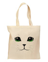 Green-Eyed Cute Cat Face Grocery Tote Bag-Grocery Tote-TooLoud-Natural-Medium-Davson Sales