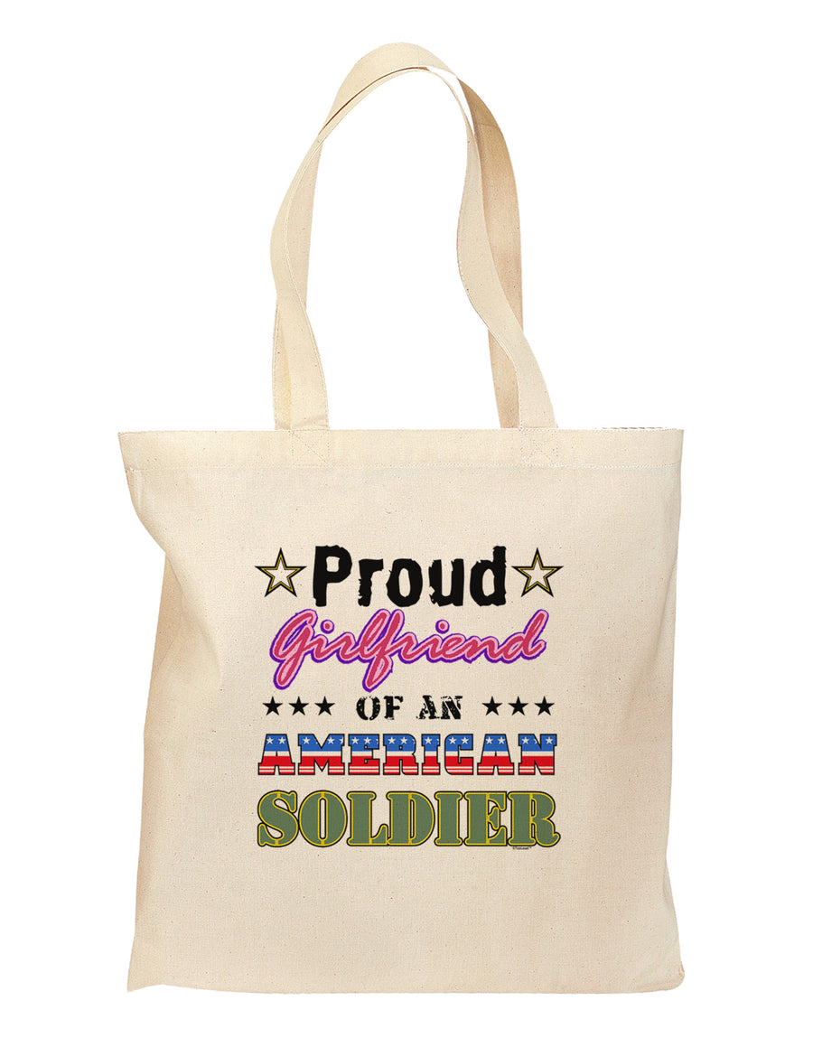 Proud Girlfriend of an American Soldier Grocery Tote Bag-Grocery Tote-TooLoud-Natural-Medium-Davson Sales