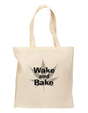 Wake and Bake - Marijuana Leaf B&W Grocery Tote Bag-Grocery Tote-TooLoud-Natural-Medium-Davson Sales