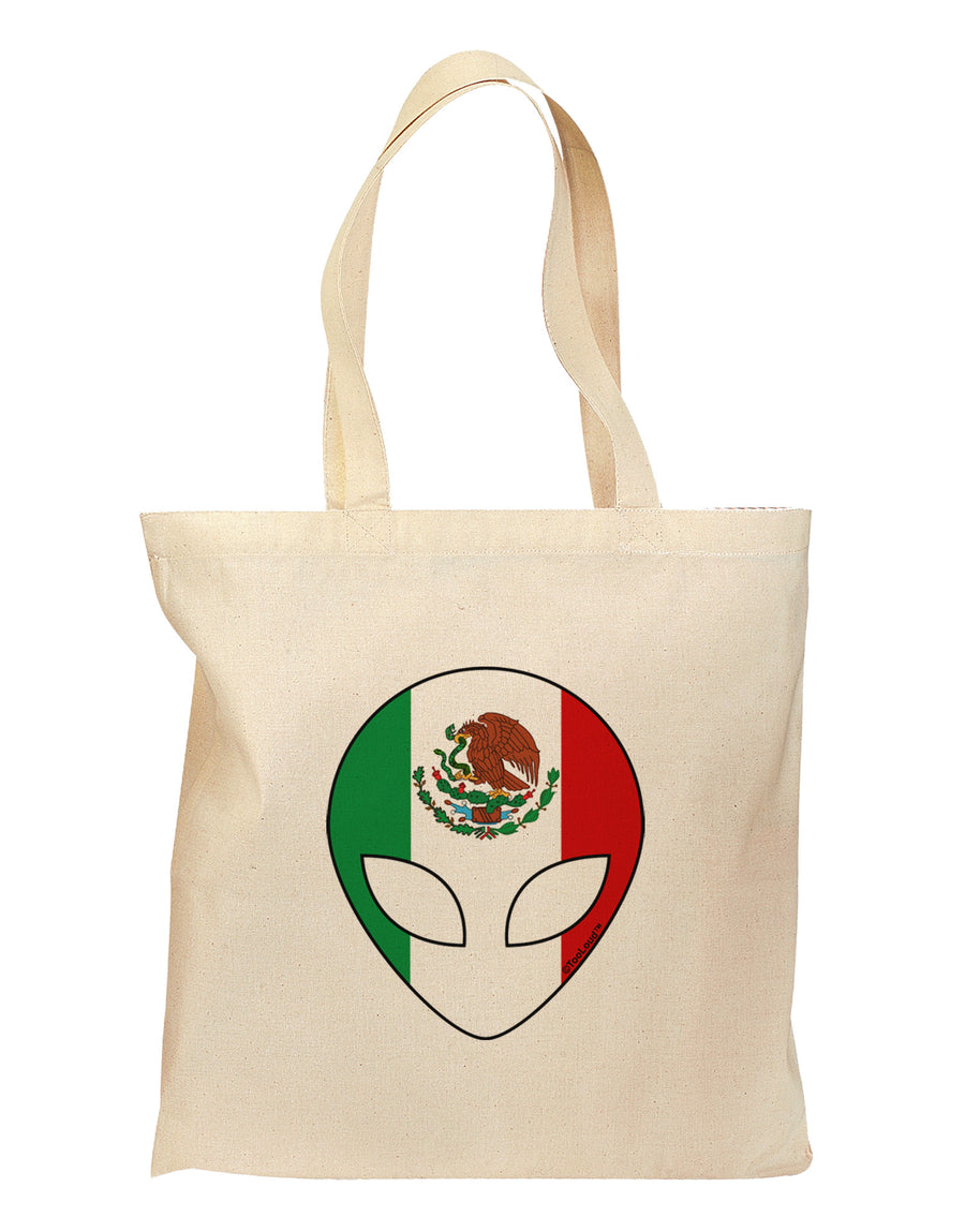 Mexican Flag Extraterrestrial Grocery Tote Bag by TooLoud-Grocery Tote-TooLoud-Natural-Medium-Davson Sales