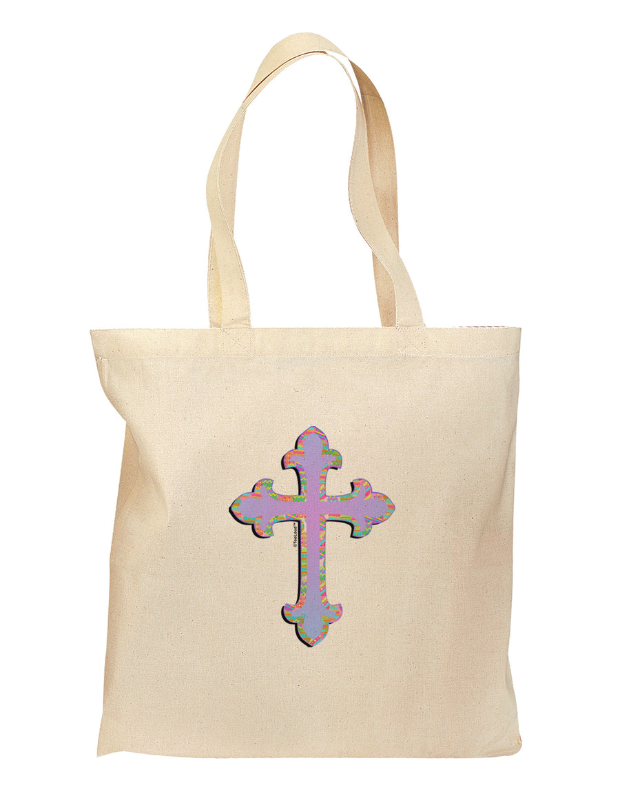 Easter Color Cross Grocery Tote Bag-Grocery Tote-TooLoud-Natural-Medium-Davson Sales