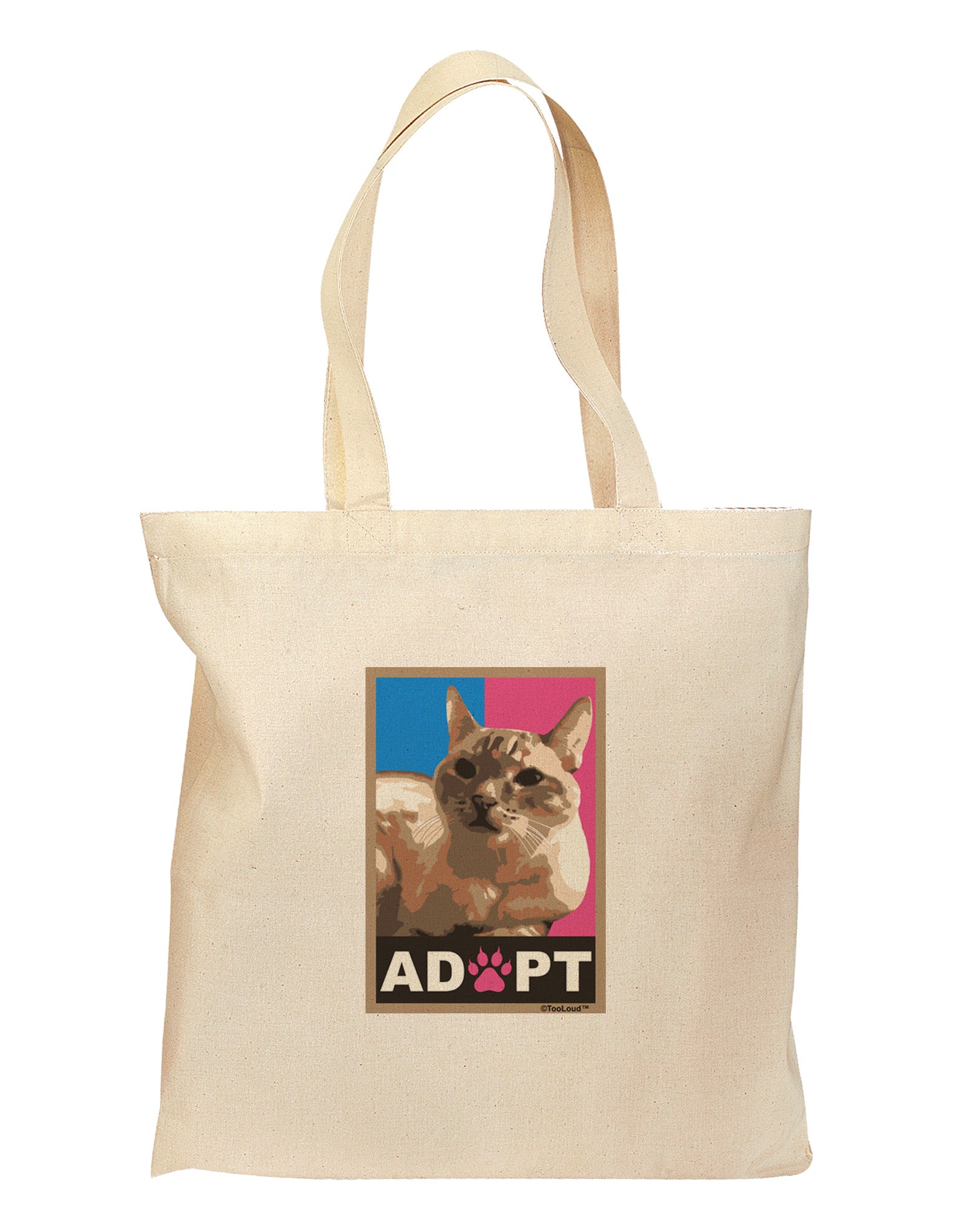 Adopt Cute Kitty Cat Adoption Grocery Tote Bag-Grocery Tote-TooLoud-Natural-Medium-Davson Sales
