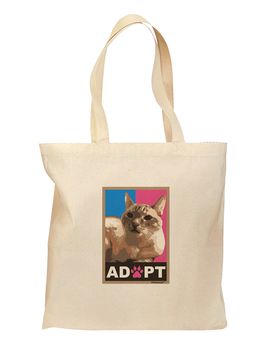 Adopt Cute Kitty Cat Adoption Grocery Tote Bag-Grocery Tote-TooLoud-Natural-Medium-Davson Sales