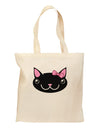 Kyu-T Head - Night Kawaia the Cute Girl Critter Grocery Tote Bag-Grocery Tote-TooLoud-Natural-Medium-Davson Sales