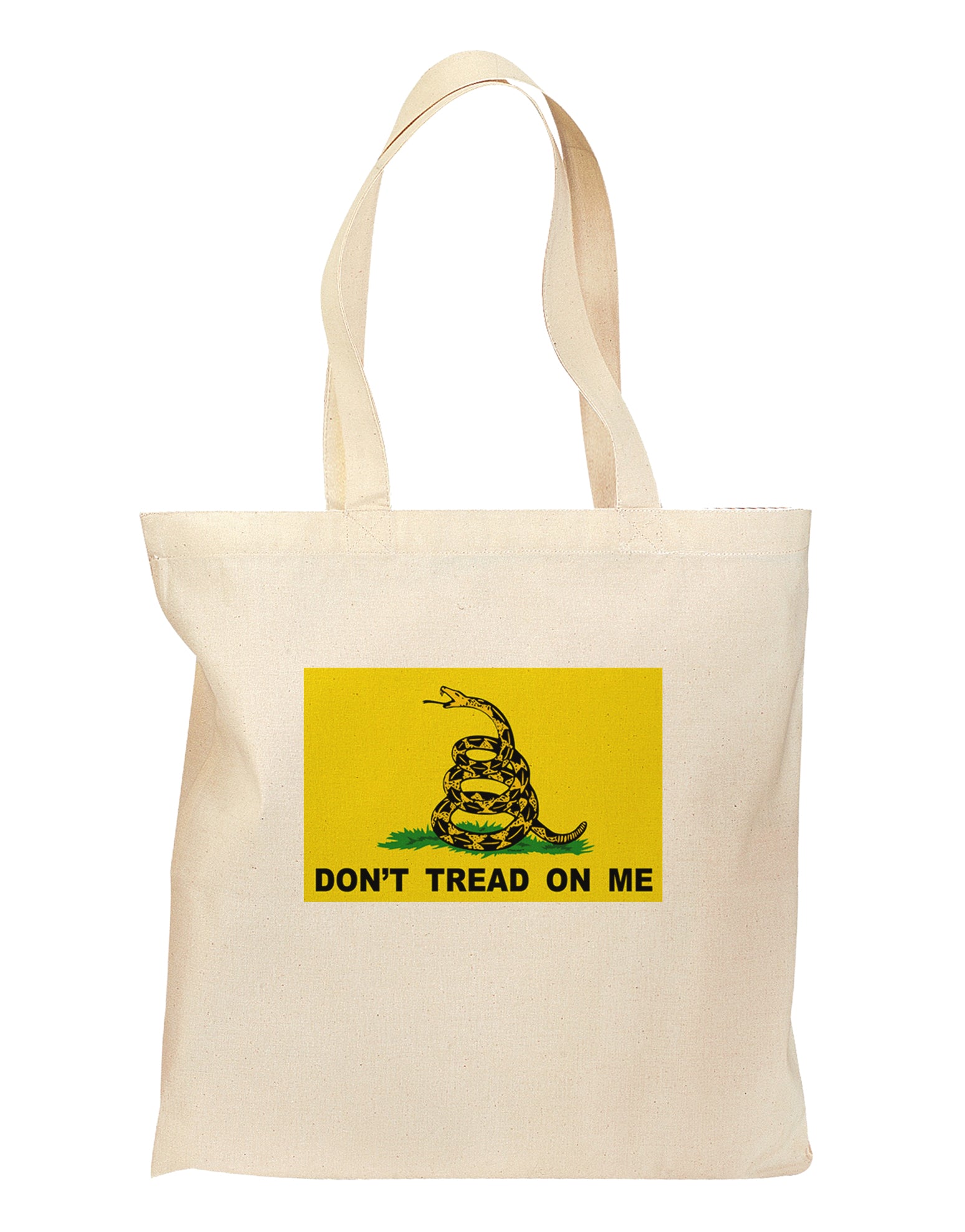 Classic Gadsden Flag Don't Tread On Me Grocery Tote Bag-Grocery Tote-TooLoud-Natural-Medium-Davson Sales