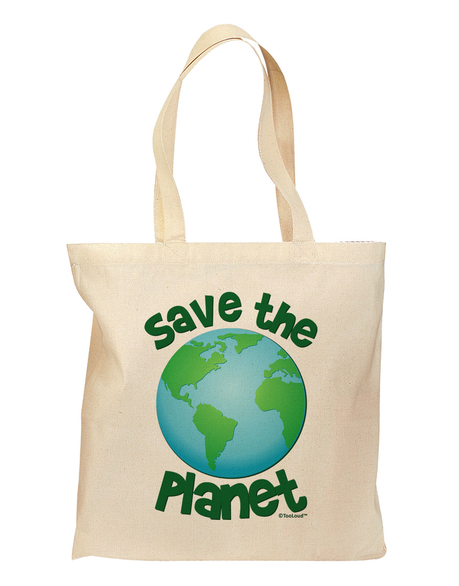 Save the Planet - Earth Grocery Tote Bag-Grocery Tote-TooLoud-Natural-Medium-Davson Sales