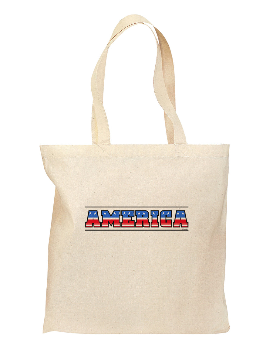 America Stars and Stripes Grocery Tote Bag-Grocery Tote-TooLoud-Natural-Medium-Davson Sales