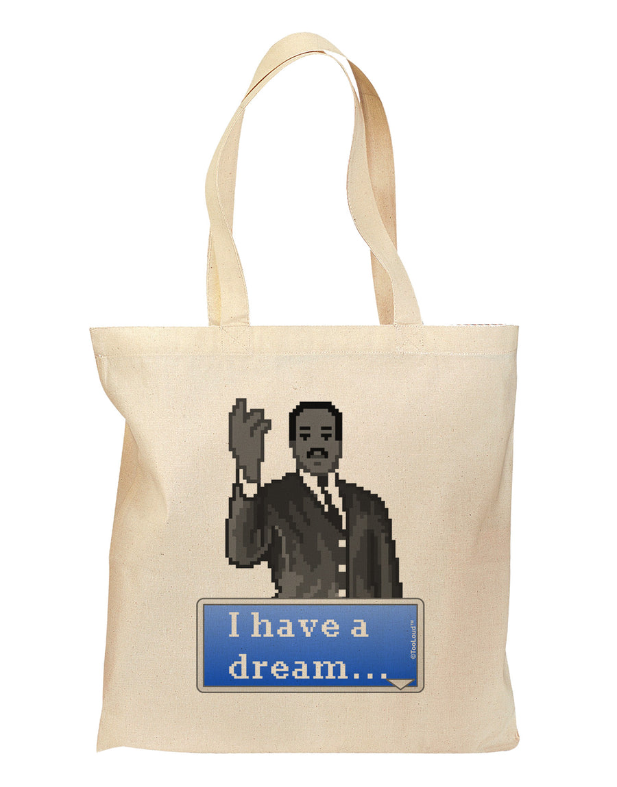 I have a Dream Pixel Art Grocery Tote Bag by TooLoud-Grocery Tote-TooLoud-Natural-Medium-Davson Sales