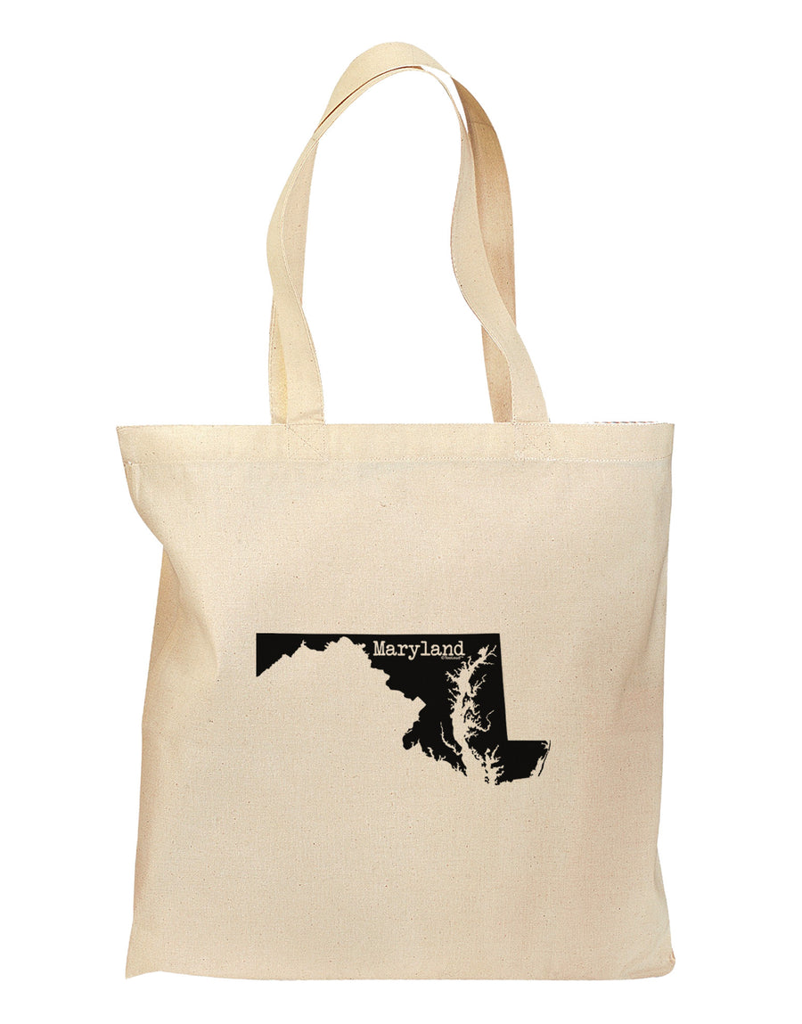 Maryland - United States Shape Grocery Tote Bag-Grocery Tote-TooLoud-Natural-Medium-Davson Sales