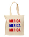 Merica Merica Merica - Red and Blue Grocery Tote Bag-Grocery Tote-TooLoud-Natural-Medium-Davson Sales