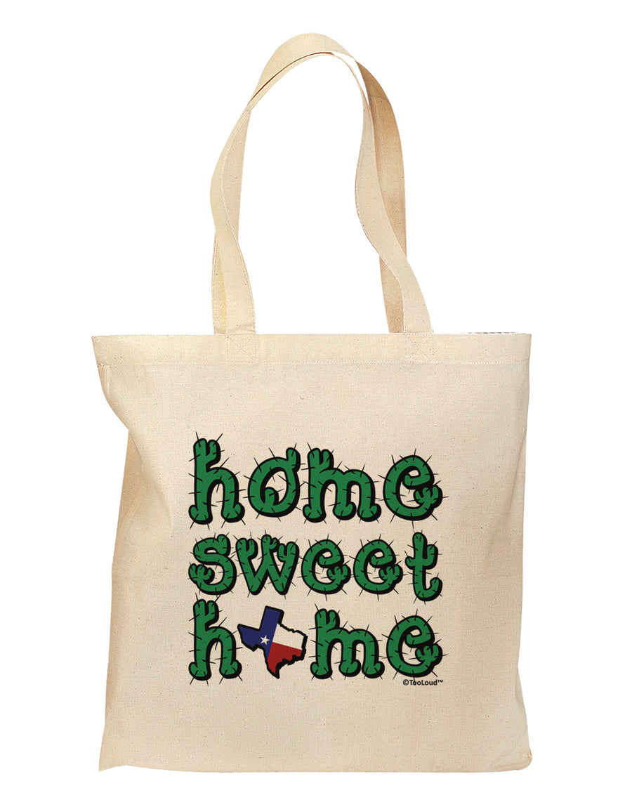 Home Sweet Home - Texas - Cactus and State Flag Grocery Tote Bag by TooLoud-Grocery Tote-TooLoud-Natural-Medium-Davson Sales