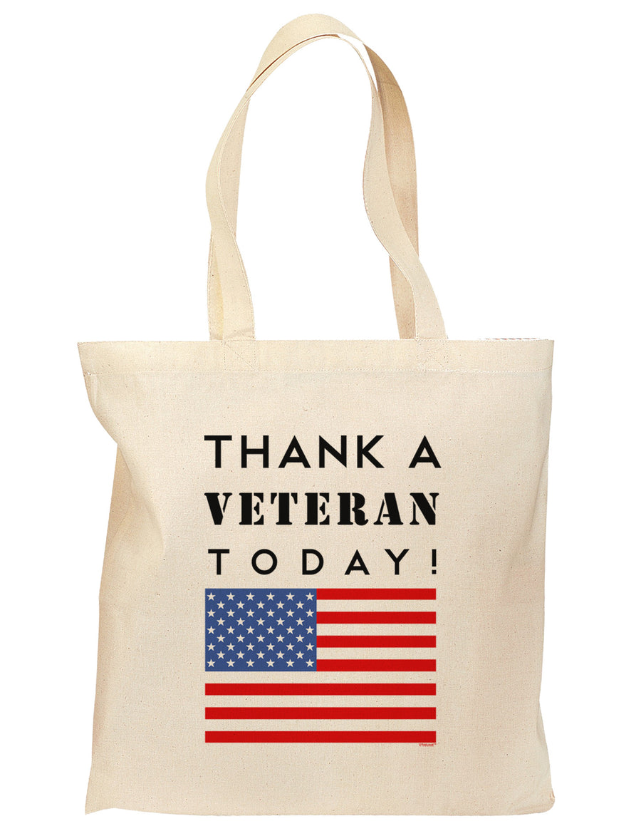 Thank a Veteran Today Grocery Tote Bag-Grocery Tote-TooLoud-Natural-Medium-Davson Sales