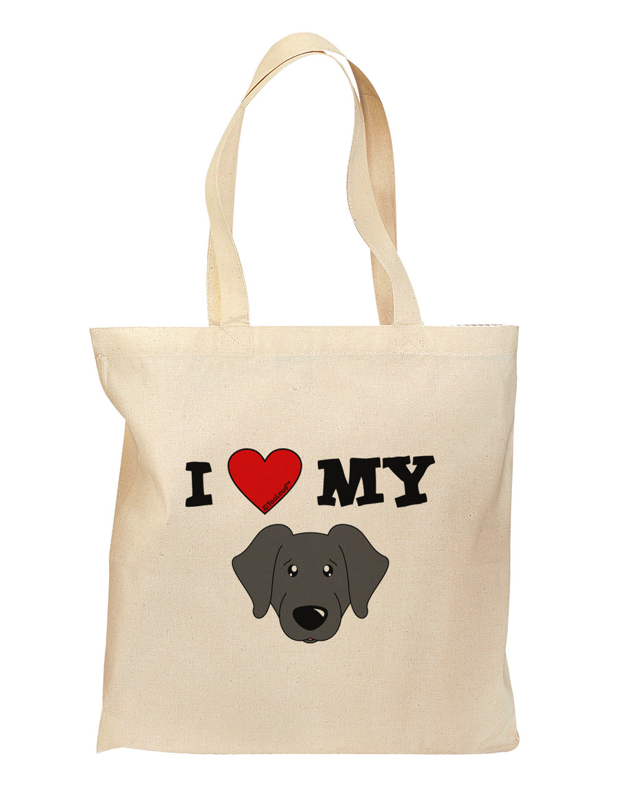 I Heart My - Cute Black Labrador Retriever Dog Grocery Tote Bag by TooLoud-Grocery Tote-TooLoud-Natural-Medium-Davson Sales